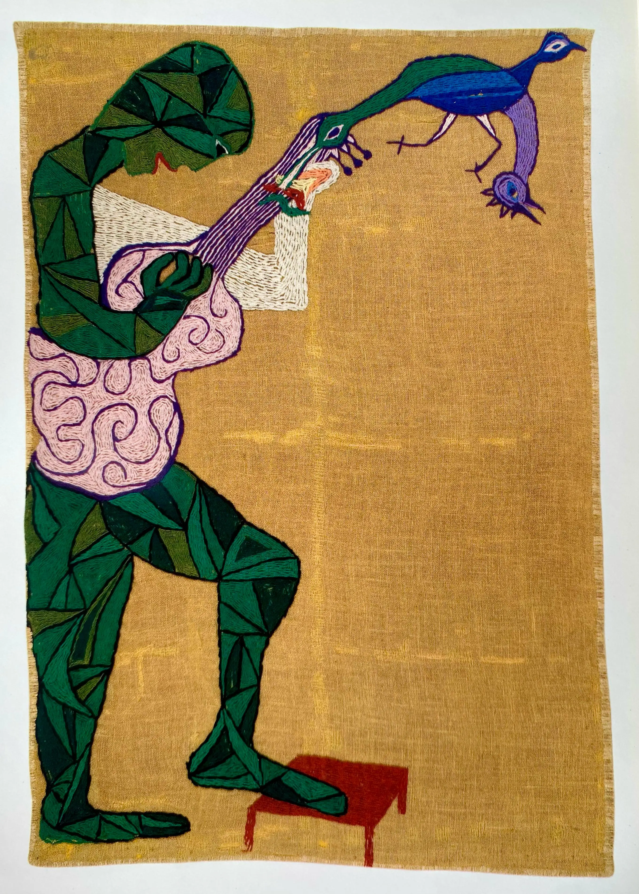 Arpillera: Hombre con guitarra